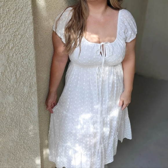 EYELET MIDI DRESS - Picture 7 of 7